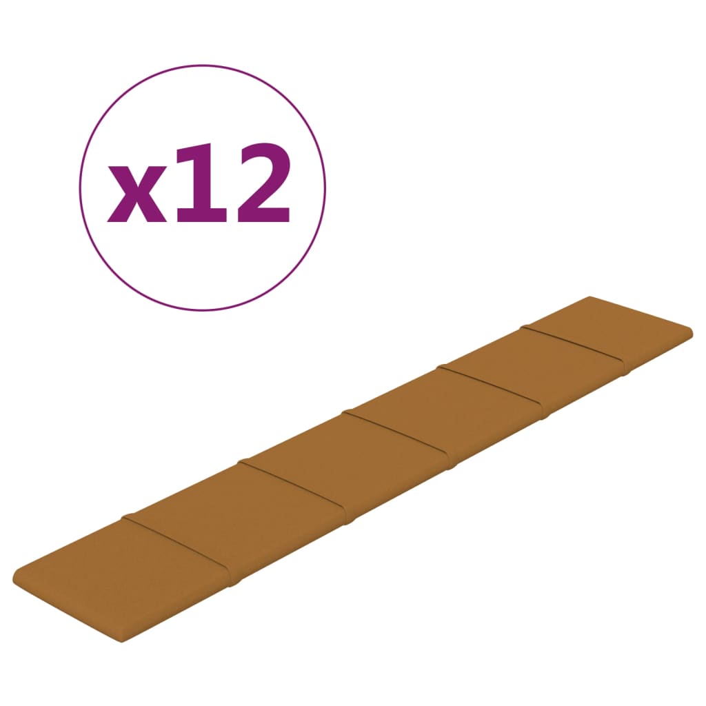 Panneaux muraux vidaxl 12 st 1,62 m² 90x15 cm en velours marron