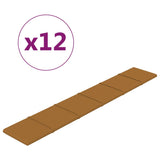 Pannelli a parete Vidaxl 12 ST 1,62 m² 90x15 cm marrone velluto