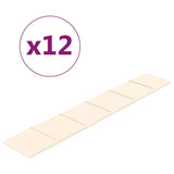 VIDAXL -Wandpaneele 12 ST 1,62 m² 90 x 15 cm Samtcreme -Colored