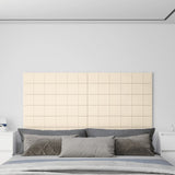 Panneaux muraux Vidaxl 12 ST 1,62 m² 90x15 cm Crème en velours -colore