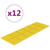 Paneles de pared Vidaxl 12 st 3.24 m² 90x30 cm de tela de color amarillo