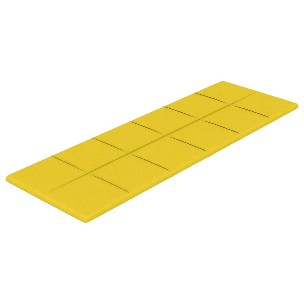 Paneles de pared Vidaxl 12 st 3.24 m² 90x30 cm de tela de color amarillo