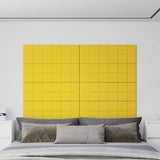 Paneles de pared Vidaxl 12 st 3.24 m² 90x30 cm de tela de color amarillo