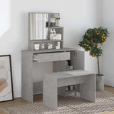 Vidaxl kaptafel met spiegel 86,5x35x136 cm betongrijs