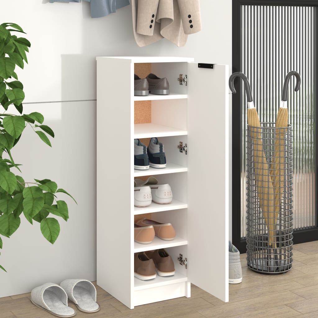 VidaXL Shoe cabinet 30x35x100 cm Processed Wood White