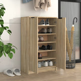 Armoire à chaussures Vidaxl 59x35x100 cm en bois de chêne sonoma coloré