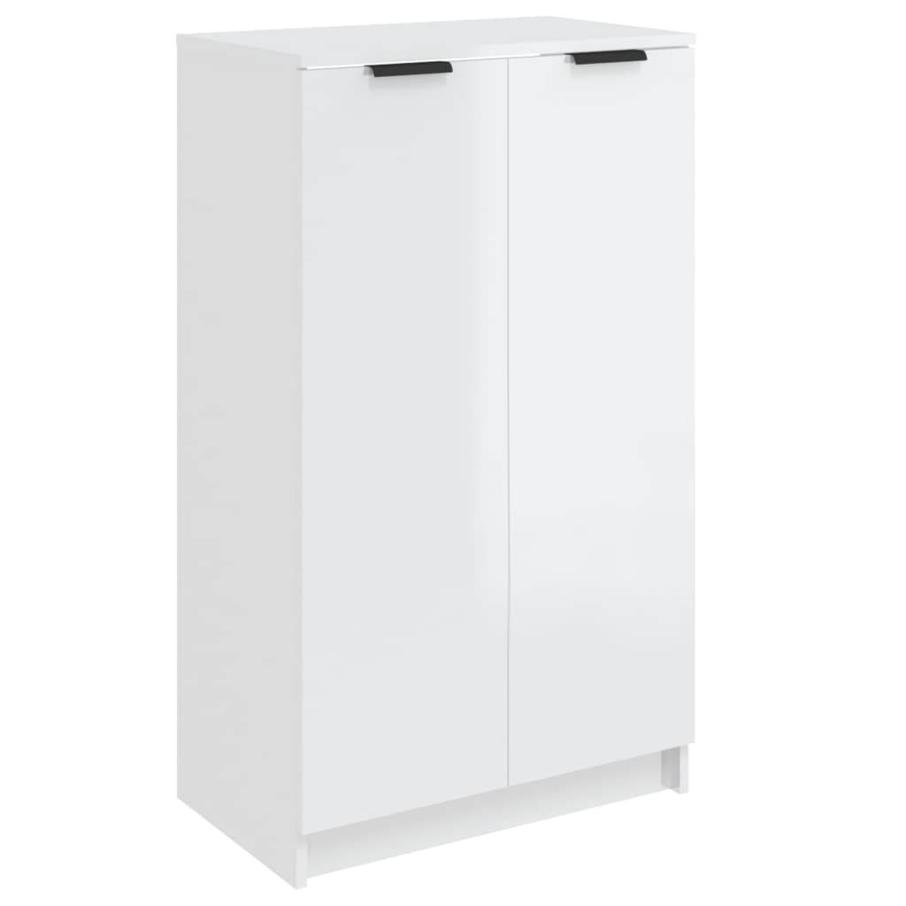 Vidaxl Cabinet da scarpe 59x35x100 cm Bianco lucido in legno trasformato