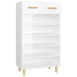 Armoire à chaussures vidaxl 60x35x105 cm bois transformé haut brillant blanc
