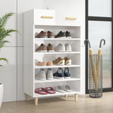 Armoire à chaussures vidaxl 60x35x105 cm bois transformé haut brillant blanc