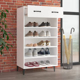 VidaXL Shoe cabinet 60x35x105 cm Properted Wood White