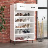 Armoire à chaussures vidaxl 60x35x105 cm bois transformé haut brillant blanc