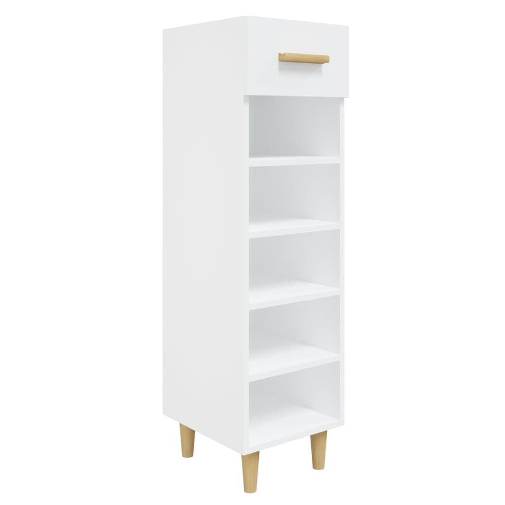 Armoire à chaussures vidaxl 30x35x105 cm bois transformé haut brillant blanc