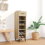 Armoire à chaussures vidaxl 30x35x105 cm en bois de bois de chêne sonoma coloré