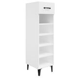 Armoire à chaussures vidaxl 30x35x105 cm bois transformé haut brillant blanc