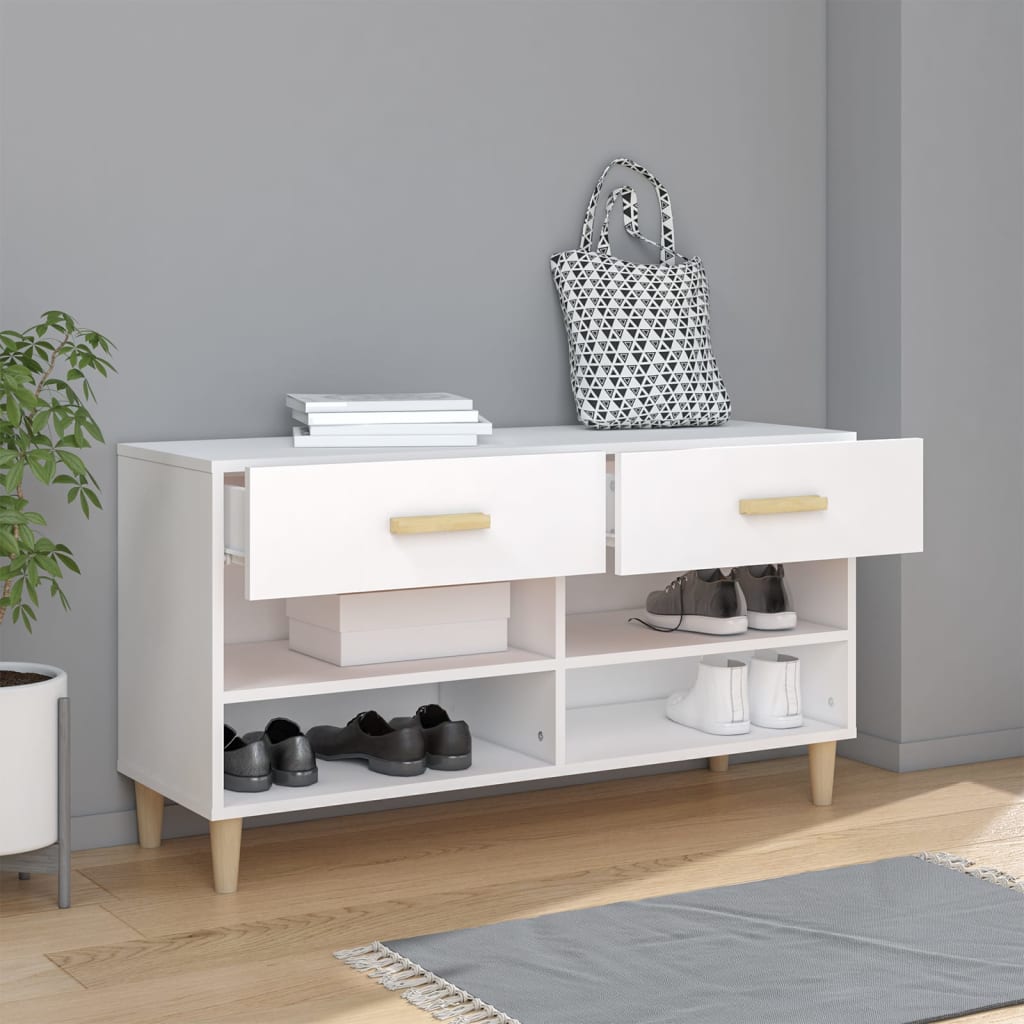 Armoire à chaussures Vidaxl 102x35x55 cm Bois de bois transformé