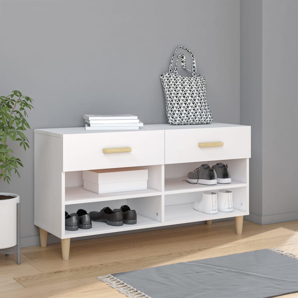 Armoire à chaussures Vidaxl 102x35x55 cm Bois de bois transformé