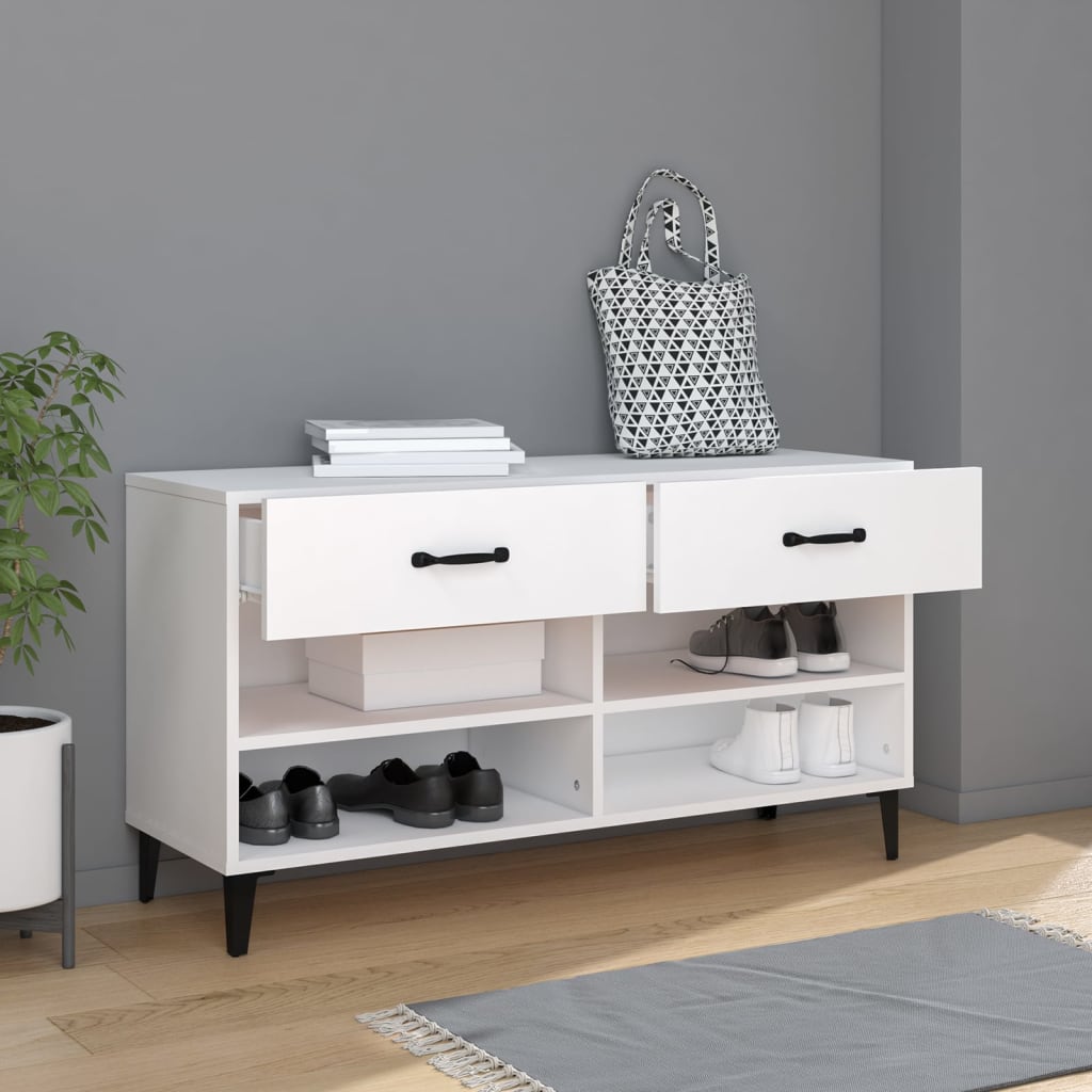 Armoire à chaussures Vidaxl 102x35x55 cm Bois de bois transformé