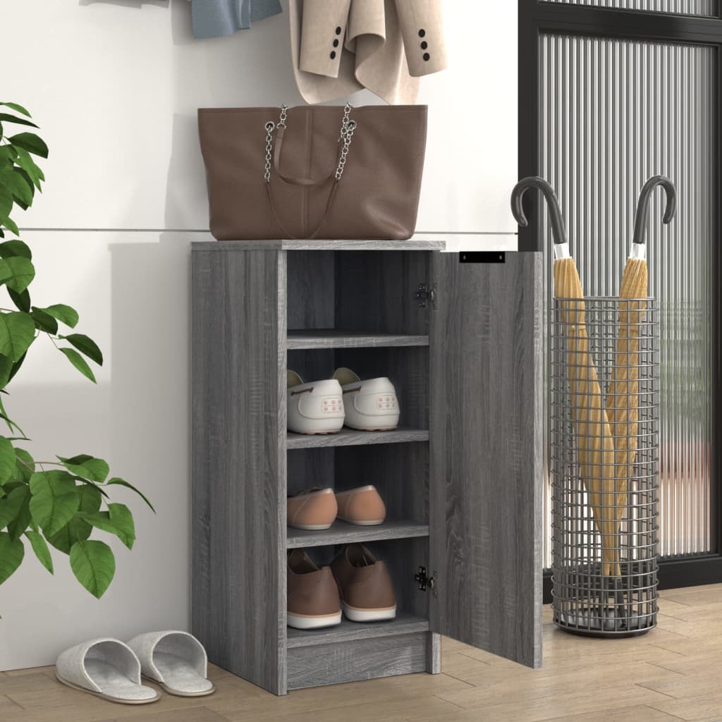 Vidaxl Shoe Cabinet 30x35x70 cm Property Wood Grey Sonoma Oak Farvet