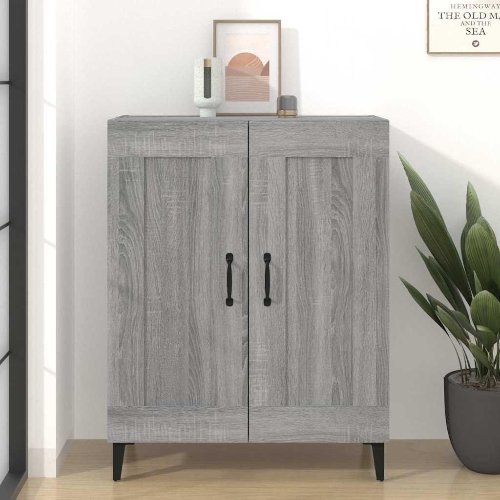 Vidaxl dressoir 69,5x34x90 cm bewerkt hout grijs sonoma eikenkleurig