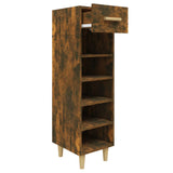 Armoire à chaussures Vidaxl 30x35x105 cm en bois de bois de chêne fumé coloré