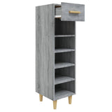 Armoire à chaussures vidaxl 30x35x105 cm en bois de bois de chêne de chêne gris sonoma