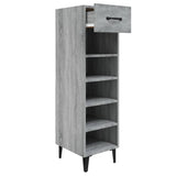 Armoire à chaussures vidaxl 30x35x105 cm en bois de bois de chêne de chêne gris sonoma