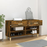 Armoire à chaussures Vidaxl 102x35x55 cm en bois de bois de chêne fumé coloré