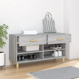 Armoire à chaussures Vidaxl 102x35x55 cm en bois de bois de chêne Gris sonoma
