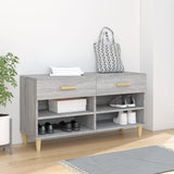 Armoire à chaussures Vidaxl 102x35x55 cm en bois de bois de chêne Gris sonoma