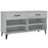 Armoire à chaussures Vidaxl 102x35x55 cm en bois de bois de chêne Gris sonoma