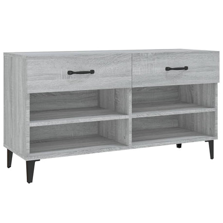 Armoire à chaussures Vidaxl 102x35x55 cm en bois de bois de chêne Gris sonoma