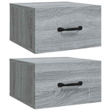 Vidaxl nachtkastjes 2 st wandgemonteerd 35x35x20 cm grijs sonoma eiken
