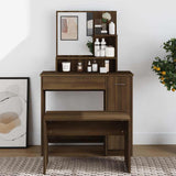 Vidaxl kaptafel met spiegel 86,5x35x136 cm bruin eikenkleur