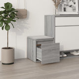 Boîte de rangement Vidaxl avec tiroir 40,5x40x40 cm en bois de bois de bois de gris sonoma