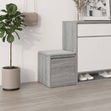 Boîte de rangement Vidaxl avec tiroir 40,5x40x40 cm en bois de bois de bois de gris sonoma