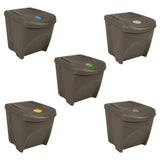 Bandons à ordures vidaxl 3 ST Empilable 75 L Grey en polypropène