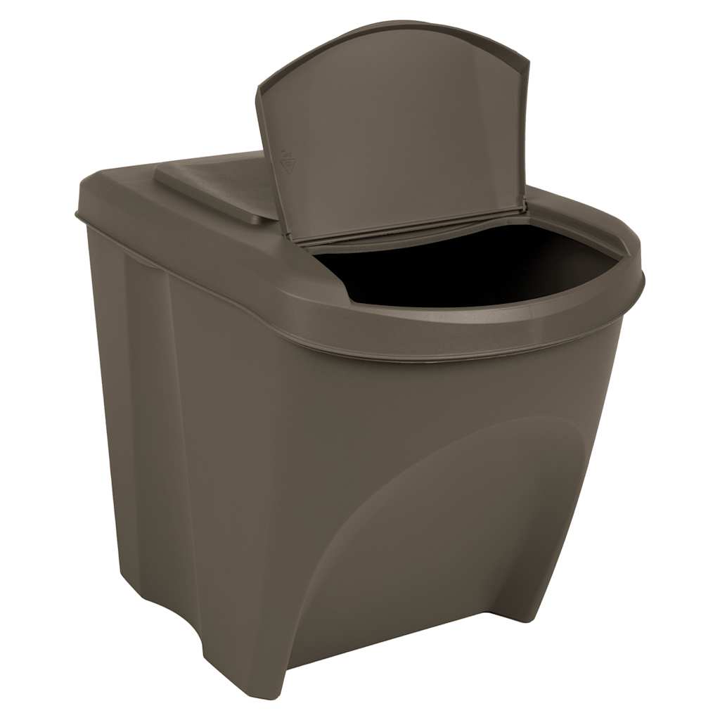 Vidaxl garbage cans 3 st stackable 75 l polypropene gray