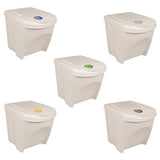 Vidaxl Garbage Bids 3 St Stackable 75 L Polypropene White