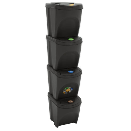 Bandons à ordures vidaxl 4 St Empilable 100 L Grey en polypropène
