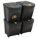 Bandons à ordures vidaxl 4 St Empilable 100 L Grey en polypropène