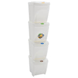 Vidaxl garbage cans 4 st stackable 100 L polypropene white