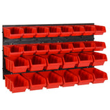 Vidaxl Sistema di smistamento da 30 pezzi set 77x39 cm in polipropene rosso e nero