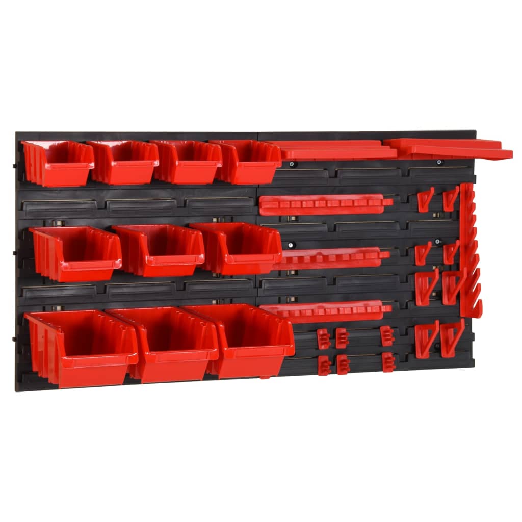 Ensemble système de tri de 35 pièces Vidaxl 77x39 cm Rouge et noir en polypropène et noir