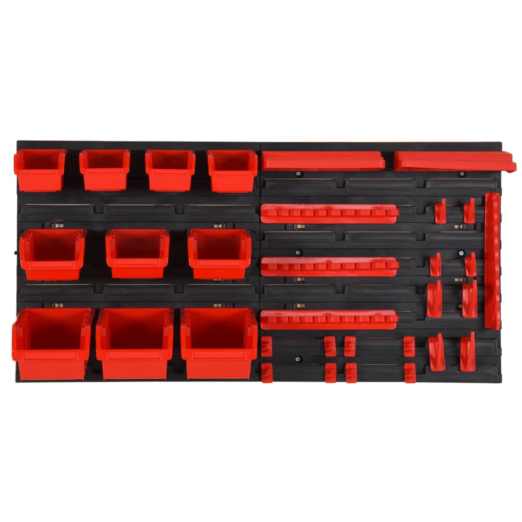 Vidaxl 35-teiliges Sortierungssystem Set 77x39 cm Polypropen rot und schwarz