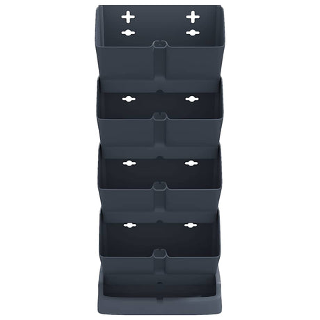 Vidaxl Planned Set 4 St Vertical Polypropène Anthracite Couleur