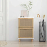 Vidaxl Shoe Cabinet 52x25x80 cm Bois transformé et bien sûr White Rattan