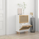 Vidaxl Shoe Cabinet 52x25x80 cm Bois transformé et bien sûr White Rattan