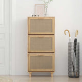 Armoire à chaussures Vidaxl 52x25x115cm en bois transformé en bois naturel brun