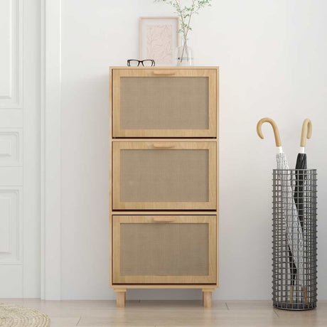Armoire à chaussures Vidaxl 52x25x115cm en bois transformé en bois naturel brun
