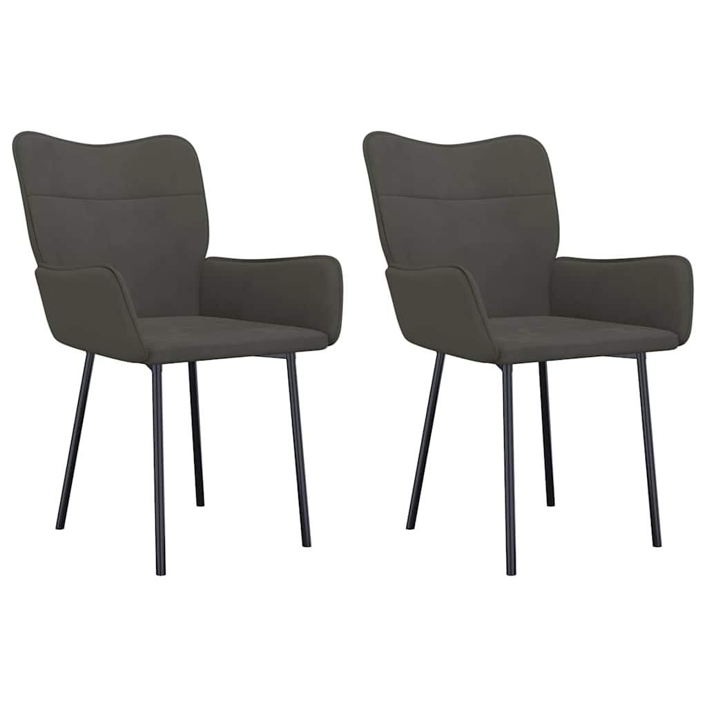 Vidaxl eetkamerstoelen 2 st fluweel donkergrijs
